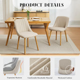 Garvee Set of 6 Modern Dining Chairs - Breathable Linen Upholstery - Ergonomic High Back - Solid Oak & Rubberwood Legs - 300lbs Weight Limit - Easy to Clean - Perfect for Dining Room, Kitchen, Living Room - Beige - Multiple pcs