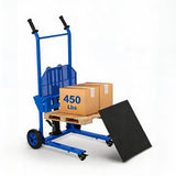 Garvee 450 lb Hydraulic Lift Platform Cart, 36" Max Height, Adjustable Forks, Removable Steel Platform, Blue