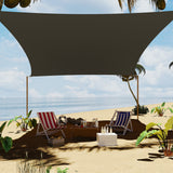 Garvee Sun Shade Sail 10' x 13' Rectangle Charcoal UV Block Sunshade for Backyard Yard Deck Patio Garden Outdoor Activities and Facility - Gray