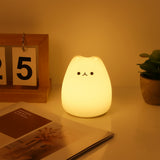 Garvee Cute Silicone Cat Night Light for Kids – Mini LED Nursery Lamp – Battery Powered, Warm White & 7-Color Breathing Modes, Portable, Ideal for Baby Boys Girls Children Room, Perfect Gift, System Default_1