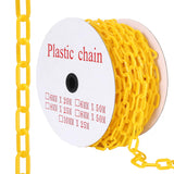 Garvee 120FT Plastic Barrier Chain Yellow, 6MM Thick Safety Chain with 1.5-Inch Links, UV Resistant Plastic Chain with 25 Hooks for Crowd Control, Parking Lots, Driveways, Construction & Queue Lines - Yellow