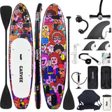 Garvee 10'6" Inflatable Stand Up Paddle Board, Premium UV-Printed Artistic Design with Electric Pump & Complete Accessory Kit, Extra-Wide iSUP for All-Skill Levels - Vibrant Custom Style
