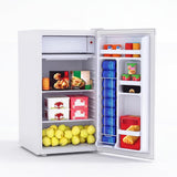 Garvee Energy-Efficient Mini Fridge with Freezer - 4.5 Cu.Ft, Dual Zone Temperature Control, Single Door, 7 Adjustable Settings, Removable Shelves, Quiet, Perfect for Bedroom, Office, Dorm - BC-128 4.5cu.ft Single Door White Star - White