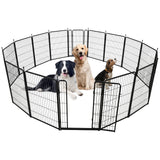 Garvee Dog Playpen, 16 Panels Dog Fence Indoor/Outdoor, Heavy Duty Metal Pet Puppy Exercise Pen, Wide Door Low Threshold, Portable Pet Playpen for Rv Camping Garden Yard, 40 Inch(H) 42.6 Ft(L) - 16 Panels