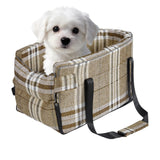 Garvee Center Console Pet Booster for Small Dogs | Portable Travel Restraint with Soft Washable Cushion & Safety Tether - Supports Pets Up to 13 lbs (Gray)
