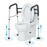 Garvee 3-in-1 Adjustable Toilet Safety Rail & Bedside Commode Chair – Collapsible Bathroom Support Aid for Seniors with Padded Handles, 350 lbs Capacity, Width/Height Adjustable - Width/Height Adjustable