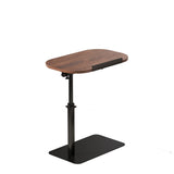 Garvee Minimalist Height Adjustable End Table, Side Table Sofa Tray for Couch 360° Swivel Laptop Stand for Couch Recliner, c-Shaped Small Bedside Tables for Couch Bedside Hospital Bed Walnut - Walnut