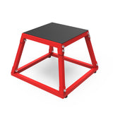 Garvee Heavy-Duty Steel Plyo Box, 12-Inch Metal Jump Box for Functional Fitness, Strength Training, and Athletic Workouts - Red & Black - Red-12 Inch