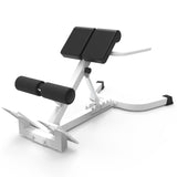 Garvee Heavy-Duty Roman Chair, Adjustable Hyperextension Bench with 330lbs Weight Capacity for Core Strength, Back Support, and Strength Conditioning - White - White