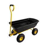 Garvee 600 Lbs Garden Dump Cart, Heavy Duty Outdoor Wagon with Quick Release & 10" All-Terrain Wheels for Yard Work – Black & Yellow - Black & Yellow