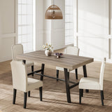 Garvee Compact Industrial Dining Table – Sturdy Metal Frame & Wood Top – Rectangular Table for 2-4 – Space-Saving, Perfect for Apartment, Dining Room, Home Office, Gray Walnut 1400 - Grey Walnut