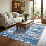 Garvee 10' × 14' Modern Abstract Area Rug, Washable Non-Slip Low-Pile Soft Rug for Living Room, Bedroom & Dining Room, Light Blue - Light Blue