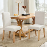 Garvee Modern Fabric Dining Chair Set of 2, Upholstered Kitchen Chair with Curved Backrest Wood Legs - Bg66-Beige