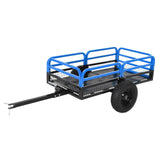 Garvee 15 Cu Ft Tow-Behind Dump Cart, 1500 lb Heavy Duty Steel Garden Utility Trailer for Lawn Tractor, ATV & UTV, Blue - Blue