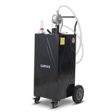 Garvee 30 Gallon Heavy Duty Steel Fuel Caddy – Manual Rotary Pump Gasoline & Fuel Injector Transfer Tank – Reinforced 4-Wheel Mobile Design – For Trucks, Boats, ATVs, Lawn Mowers, Farm, Construction Equipment – Black – Li Junjie