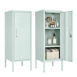 Garvee Lockable Metal Locker Cabinet, 39''h Metal Storage Cabinet with Lock, Adjustable Shelf & Ventilation, Steel Locker for Gym, School, Office, Home, Garage Light green - Light Green