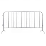 Garvee 6.5FT Steel Crowd Control Barrier, Silver Interlocking Traffic Barricade with Bridge Feet, Weather-Resistant Temporary Fencing for Construction, Traffic & Events - Silver