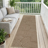 Garvee 2' × 6' Abstract Easy Jute Runner Rug, Washable Non-Slip Indoor Outdoor Rug for Kitchen, Hallway, Entryway & Patio, Brown/Natural - Brown/Natural
