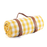 Garvee Extra Large Picnic Blanket, 79" x 79" Waterproof Outdoor Blanket, Durable Polyester Picnic Mat for Beach, Camping, Parks, and Family Gatherings - Yellow & White Plaid - Yellow
