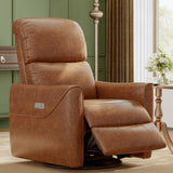 Garvee Power Swivel Glider Recliner with Lumbar Support, Electric Rocking Chair with Side Buttons, High Padded Backrest, USB Charging, Nursery Rocking Recliner for Living Room, Bedroom
