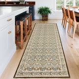 Garvee 2' × 6' Bird and Floral Runner Rug, Soft Washable Low-Pile Polyester Carpet for Hallway, Kitchen and Entryway, Beige/Camel - Beige
