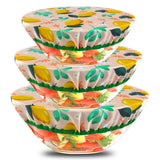 Garvee 3 Pcs Reusable Fabric Bowl Covers, Stretch Airtight Food Dust Cloth Bowl Covers,Elastic Food Bowls Storage Covers, Handmade Reusable Cotton Fabric Bowl Covers
