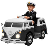 Garvee Volkswagen Licensed Electric Ride-On Bus for Kids - 6V Battery, LED Headlights, Music, Horn, Pedal Control, Gentle Start, Safe & Fun Toy for Toddlers - Black - Black
