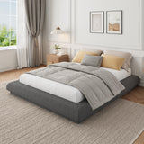 Garvee Modern Floating Platform Bed Frame - Upholstered Cloud Design - Noise-Free - Sturdy Support - No Box Spring Needed - Queen Size, Dark Gray - Dark Gray