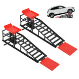 Garvee Hydraulic Car Ramps 2PCS, 5 Ton 11060 Lbs – Adjustable Height, Low Profile Steel, Rust-Resistant, Auto Lift for Garage, Oil Change, Repair – Black Frame + Red Base Plate and Flat Plate