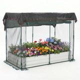 Garvee 8 x 4 x 1 FT Galvanized Raised Garden Bed with Crop Cage, 60% Shade Cloth, Zippered Doors & Pest Net for Vegetables and Herbs, Off-White