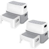 Garvee 2 Pack Anti-Slip Toddler Step Stools – Bathroom & Kitchen Potty Training – Durable Nursery Storage – Educational Numbers & ABC Design – System Default
