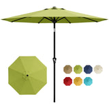 Garvee 9FT Green Patio Umbrella - Outdoor Market Table Parasol with Smooth Crank Lift, Push Button Tilt, UV Protection Waterproof Canopy, 8 Sturdy Iron Ribs for Deck, Pool, Garden, Yard - Apple Green