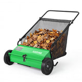 Garvee 26-Inch Push Lawn Sweeper, Walk-Behind Leaf & Grass Collector with 4 High-Speed Brushes, 7 Cu. Ft. Hopper, Heavy-Duty Yard Sweeper for Lawn, Patio & Driveway, Green - Green-1