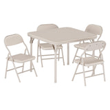 Garvee 5 Piece Boys Girls Folding Table and Chairs Set, Activity Table and Chairs Set for Dining Room,Daycare,Classrooms - Beige