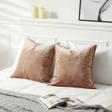 Garvee 4-Pack Chenille Throw Pillow Covers 20x20 Inch, Thickened Soft Square Cushion Cases, Neutral Solid Accent Pillows for Sofa Couch Bedroom, 4 Light Coffee - 4 Light Coffee