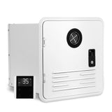 Garvee High Efficiency Tankless RV Water Heater – 55,000 BTU Rapid Hot Water, Remote Control, 12V DC, Compact 15x15 Inch, On-Demand Propane, For Campers – Color: White – Power: 55,000BTU – Size: 15x15" - White