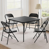 Garvee Space-Saving Folding Dining Table and Chairs Set - 3-Piece Modern Design - PU Upholstered Square Tabletop - 2 Padded Metal Chairs - Ideal for Dining Room, Kitchen, Small Spaces, Office, Camping - Color: System Default