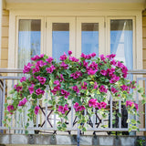 Garvee Lifelike Artificial Hanging Flowers - Realistic Purple Faux Plants for Indoor & Outdoor Home, Garden, Patio, Porch, Fence, Wedding, or Party Centerpieces - Easy-Care Plastic Greenery – Variant: Purple, 1 Bunch