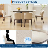Garvee Dining Chair Set of 2, Modern Upholstered Kitchen Chairs with Ergonomic Back Support - Beige