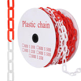 Garvee 120FT Plastic Barrier Chain Red, 6MM Thick Safety Chain with 1.5-Inch Links, UV Resistant Plastic Chain with 25 Hooks for Crowd Control, Parking Lots, Driveways, Construction & Queue Lines - Red+White