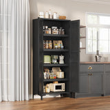 Garvee 63 Inch Tall Storage Cabinet, 5 - Tier Kitchen Pantry Cabinet - Black