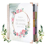 Garvee Floral A4 Wedding Planner Notebook – 88 Pages, Spiral Bound Bridal Journal for Budget, Guest List, Timeline – Thick High-Quality Paper – Engagement Gift – Size: 29×25.5×2.5cm – Floral Theme - Floral Theme