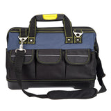 Garvee Heavy Duty 16 Inch Tool Bag with Waterproof Plastic Molded Base, Oxford Fabric Wide Mouth Tool Tote Organizer with Adjustable Shoulder Strap, for Men Mechanic Contractor, Blue