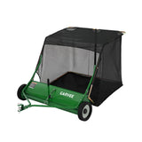 Garvee Tow Behind Lawn Sweeper 44", 29 cu.ft Leaf Collector, 67.5 lb Heavy-Duty Yard Sweeper with Adjustable Height & Dump Rope for Riding Mowers, Green - Green