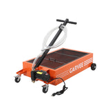 Garvee 25 Gallon Oil Drain Pan, 110V Waste Oil Drain Pan for Oil Change, Steel, Orange, 8-8.2 ft Hose& Folding Handle&Rolling Cart, Heavy Duty for Trucks,Orange