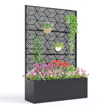 Garvee Metal Planter Box with Trellis, 71"x47"x16" Raised Garden Bed for Climbing Plants, Vegetables, Vines, Privacy Planters for Patio with Drainage Holes, 15.7" Deep Planting Bed - Parallel
