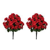 Garvee Lifelike Artificial Begonia Topiary Ball Trees, Set of 2 – 23-24'' UV Resistant Faux Shrubs – Realistic Evergreen Decorative Bushes with Planting Stakes – Indoor Outdoor Home Garden Porch Decor – Pink