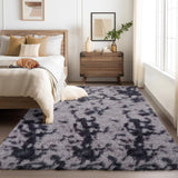 Garvee Large Area Rug 8x10 Furry Shaggy Fuzzy Rug for Living Room Thick Shag Rugs for Bedroom Non Slip Soft Shaggy Carpet for Kids Decor Home Decor, Tie-Dyed Dark Gray - Tie-Dyed Dark Gray