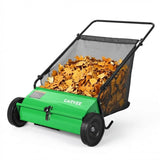 Garvee 26-Inch Push Lawn Sweeper, Walk-Behind Leaf & Grass Collector with 4 High-Speed Brushes, 7 Cu. Ft. Hopper, Heavy-Duty Yard Sweeper for Lawn, Patio & Driveway, Green - Green-2