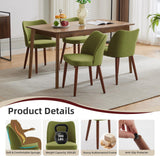 Garvee Modern Linen Dining Chairs Set – Wingback, Thick Cushions, Sturdy Wooden Legs, Leveling Feet – Accent Kitchen, Dining, Living Room Seating – Green – Set of 4 – 2 Boxes | 4PCS Linen | green - Green